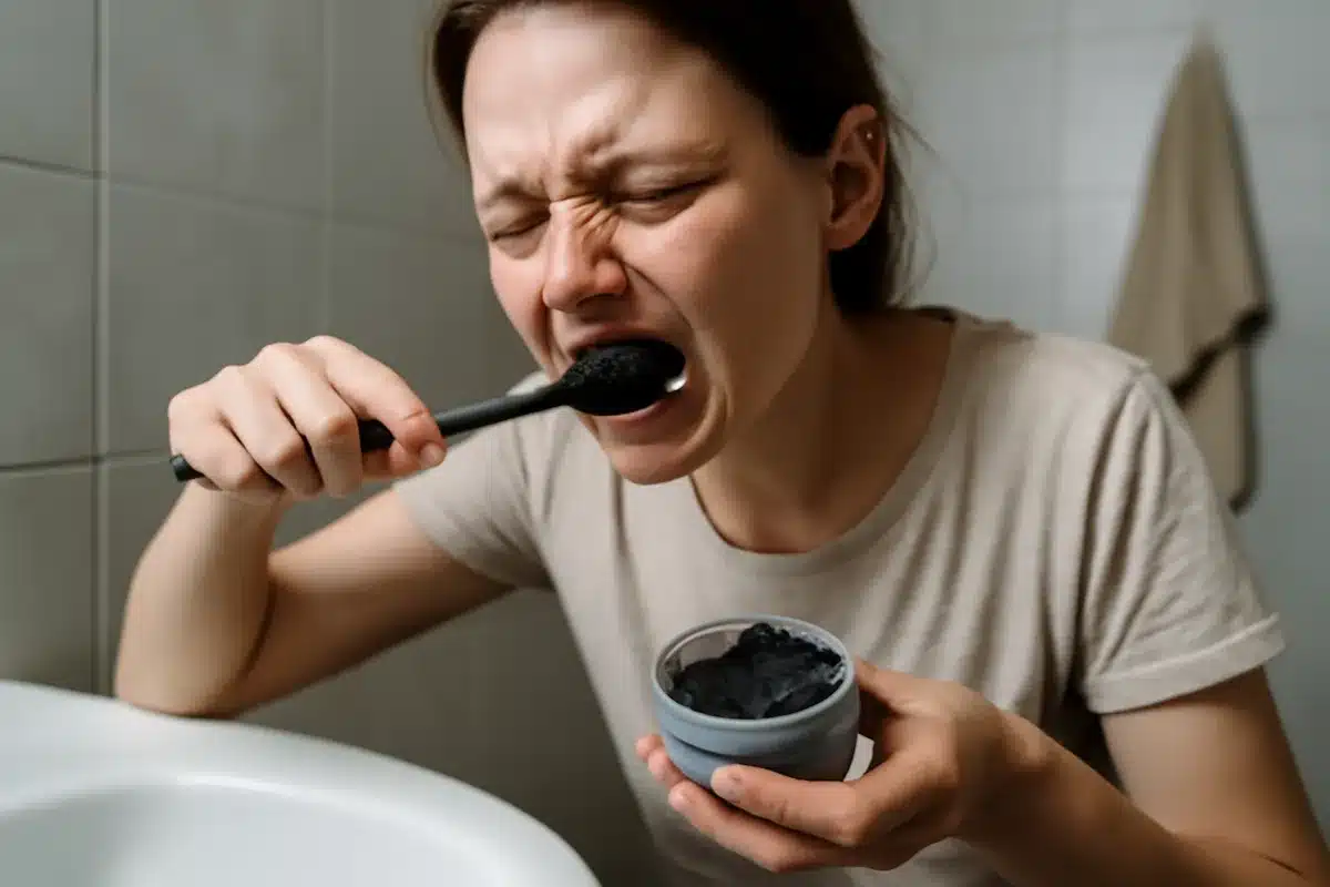 Erreurs fréquentes à éviter — Parmi les comportements que l’on observe souvent : frotter intensément en pensant accélérer le blanchiment, utiliser des poudres de charbon pur sans information sur l’abrasivité, appliquer le produit directement sur des facettes ou des couronnes sans
